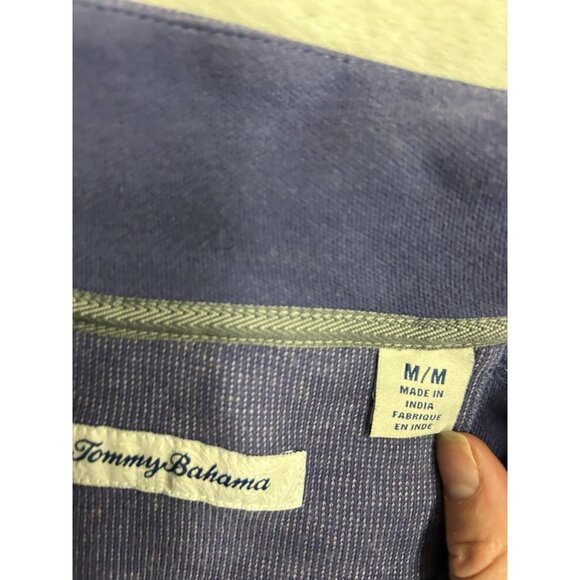 Tommy Bahama Sweater Mens Medium Purple Playa Tini Quarter Zip Mock Neck - Picture 3 of 15